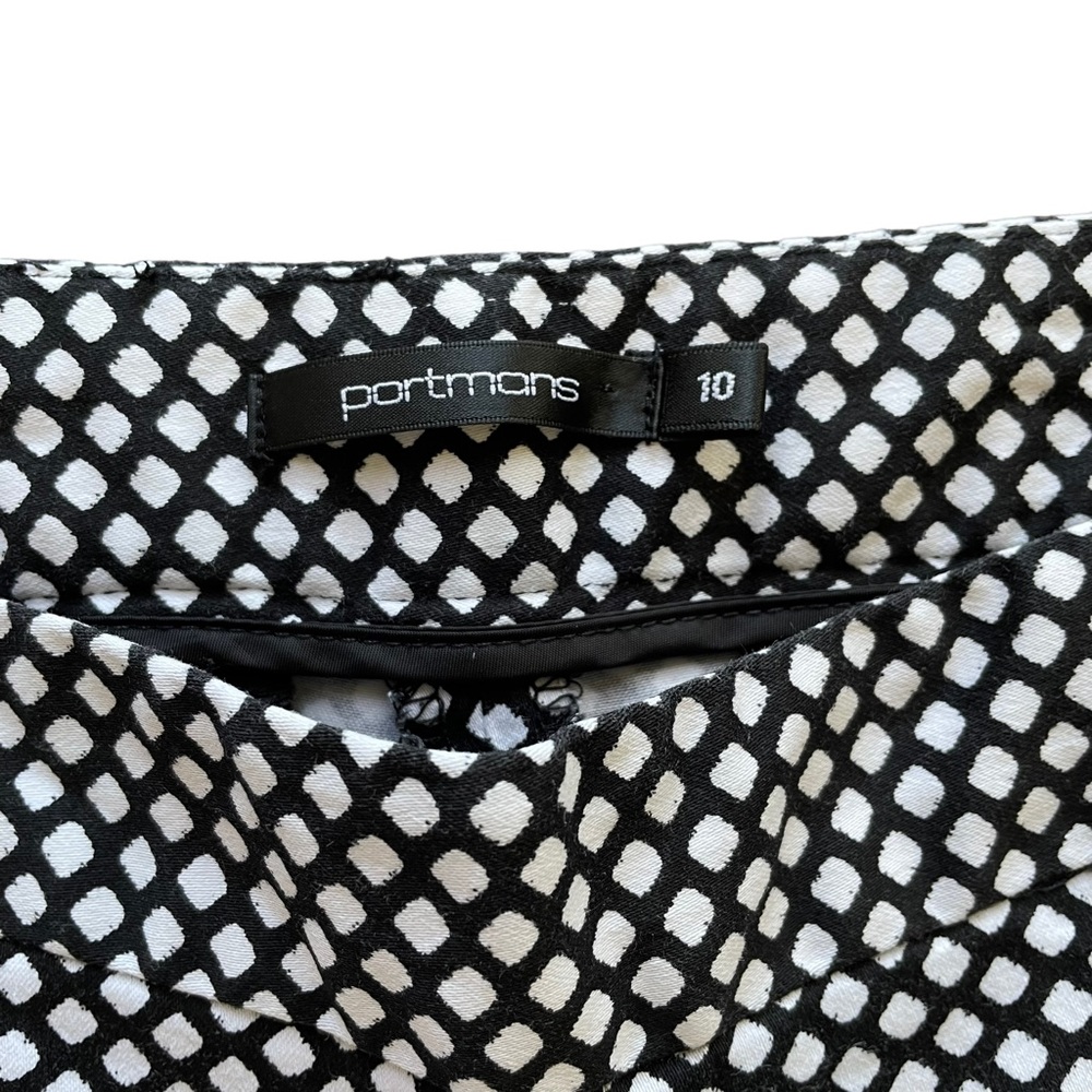 PORTMANS Sz10 Black and white diamond design capri 7/8ths pants - Picture 4 of 10